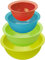 Rotho Caruba Set mit 3 Schalen und 1 Sieb, Kunststoff (PP) BPA-frei, mehrfarbig, (30.0 x 30.0 x 13.0 cm)
