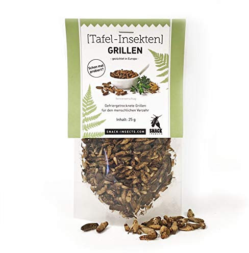 Grillen - essbare Insekten von 'SNACK insects' 25g - Insekten zum Essen & Kochen - Insektensnack