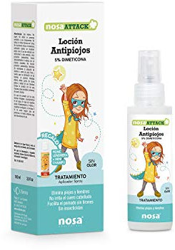 Nosaattack, Loción antipiojos 5% Dimeticona. SIN OLOR - 100 ml.