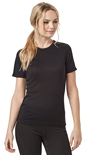 Peter Storm Women's Crew Short Sleeve Baselayer Top, Lightweight, Warm & Comfortable Thermal Underwear for Ladies (UK, Numeric, 12, Regular, Regular, Black)