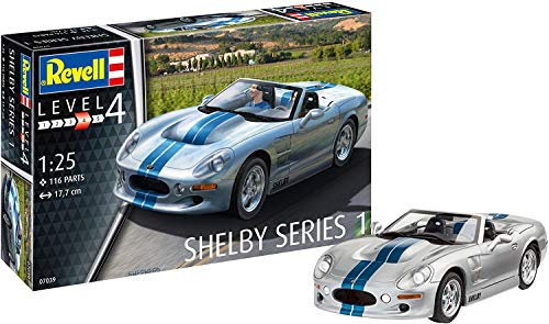 Revell Model kit Ford Modellbausatz 07039 „Shelby Series I“, Auto im Maßstab, Level 4, originalgetreue Nachbildung mit vielen Details, verschieden, 1:25 Scale