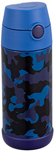 Snug Kids Flask – Edelstahl-isolierte Wasserflasche mit Strohhalm für Kinder/Kleinkinder (Mädchen/Jungen) – Camo, 350 ml