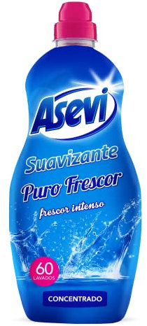 Asevi Suavizante para Ropa Concentrado Puro Frescor - Aroma Intenso y Duradero - Extra de Suavidad para una Ropa Suave y Esponjosa - Apto para Todo Tipo de Tejidos - 60 Lavados