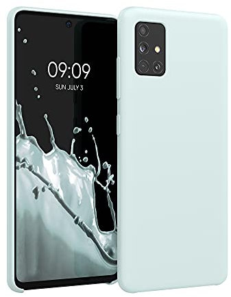kwmobile Hülle kompatibel mit Samsung Galaxy A51 Hülle - Silikon Handy Case - Handyhülle weiche Oberfläche - kabelloses Laden - Cool Mint