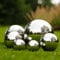 GloBrite 6 Pcs Stainless Steel Mirror Balls – 50-150mm Garden Ornaments Outdoor, Reflective Steel Balls for Decorations, Home Decoration, and Garden Pond Décor (Multi Colour)