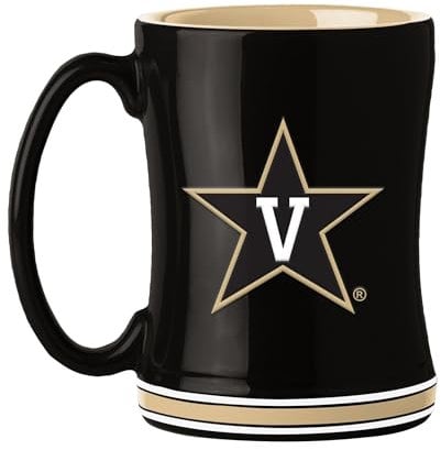Logo Brands NCAA Vanderbilt Commodores 14 oz Relief Coffee Mug - Officially Licensed Mug, Sculpted 3D Logo and Team Colors – Comfortable Handle and Glossy Finish for College Sports Fans