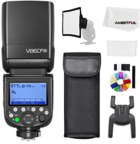 Godox V860III-N TTL 2.4G GN60 HSS Camera Flash with 10-Speed Adjustable Modeling Light, one-Key Switch TTL+2600 mA, Extremely Fast Recovery Lithium Battery Speedlite for Nikon (Godox V860III-N)