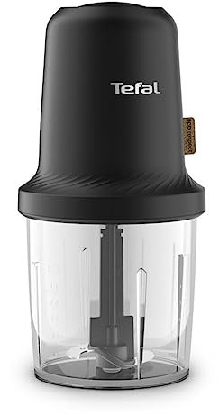 Tefal MQ80E8 Eco Respect Zerkleinerer | Zerkleinerer im Öko-Design | Zwiebeln | Knoblauch | Kräuter | Saucen | 0,5 L | 2 Klinge | 500W | Schwarz