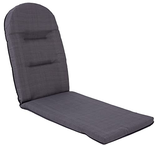 PATIO Liegenauflage Galaxy Plus 162 x 49 x 4/8 cm Liegestuhlauflage Stuhlauflage Sesselauflage Klappsessel Gartenmöbel Hochlehner profilierte ovale Kopfstütze gesteppt anthrazit grau