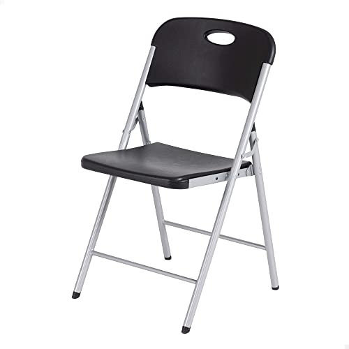 Lifetime 92208 – Schwarzer, extrem langlebiger Klappstuhl aus Kunststoff | Eventstühle, Büroklappstühle, Designerklappstühle | Stabiler Lifetime-Stuhl | Klappstühle für drinnen und draußen