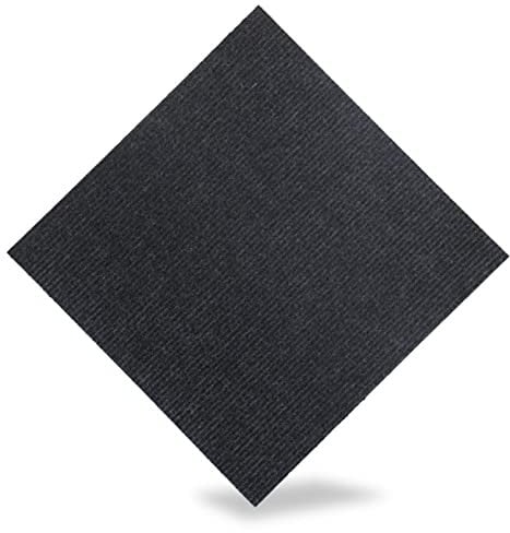 FYYSJW 10Pcs Carpet Tiles,Squares Self Adhesive Carpet Tiles 12 X 12,Living Room Office Carpet Floor Tiles,Non-Slip Peel And Stick Carpet Tile,Black,50x50cm