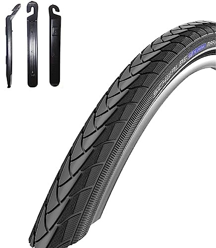 maxxi4you 1 x Schwalbe Marathon Plus Performance SmartGuard E-50 Fahrradreifen Fahrradmantel Drahtreifen schwarz 47-406 (20 x 175) inkl. maxxi4you Reifenheber