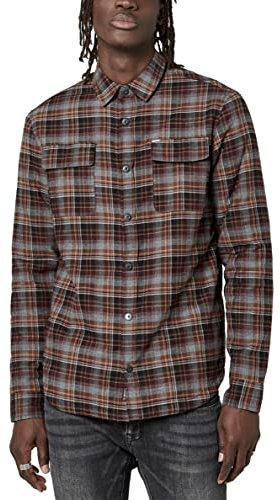 Buffalo David Bitton Herren Fasox Button-Down-Shirt, anthrazit, L