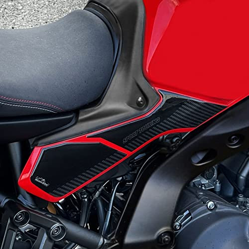 Resin Bike Adhesivos de Moto Compatibles con Yamaha Tracer 9 2023-22. Protección Laterales Parte Inferior del Asiento de Choques y Arañazos de Moto. Adhesivo 3D Resinado - Made in Italy