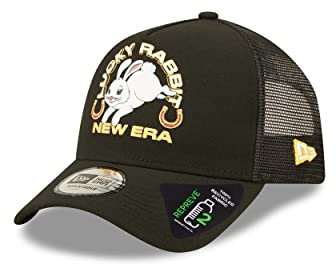 New Era Lucky Rabbit Sign Black A-Frame Adjustable Trucker Cap - One-Size