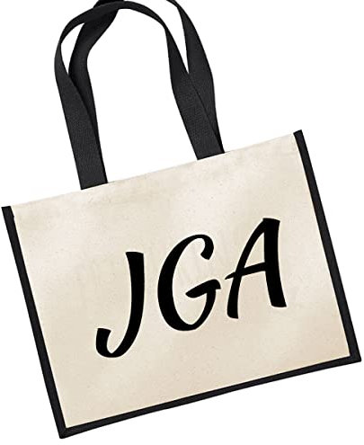 huuraa Jutetasche JGA Junggesellenabschied Shopper Einkaufstasche Black 21 Liter mit Motiv für die Party vor der Hochzeit Geschenk Idee für Freunde und Familie