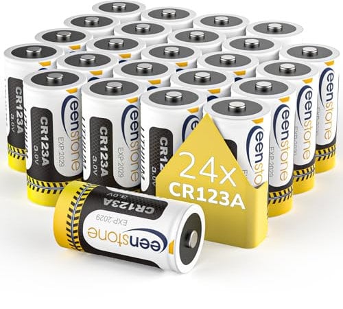 Keenstone Batteria al Litio CR123A da 3 V, Batteria al Litio Usa e Getta CR17345 da 1600 mAh, 24 Celle, Adatta per Torce Elettriche, Fotocamere, Microfoni, ecc. (Non applicabile ad Arlo)