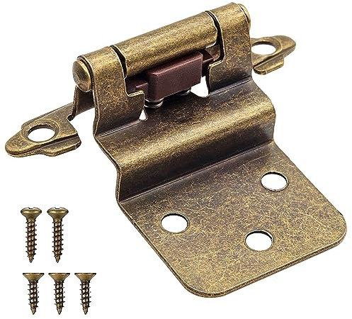 Antique Brass Inset Hinges for Kitchen Cabinet Door, 6 Pack (3 Pairs) Self Closing Hidden Kitchen Cabinet Hinge for Cabinet Doors