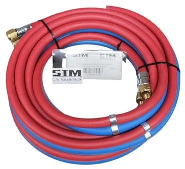 STM Der Meisterladen Tuyau double autogène acétylène oxygène 5 m, 10 m, 20 m 9 x 6 avec connecteurs (5 m)