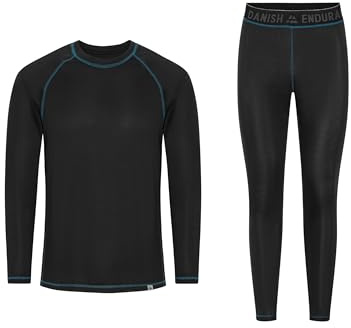 DANISH ENDURANCE Completo Termico Uomo e Donna, Sci e Trekking, 1 o 2 Paia | Completo intimo termico con cuciture piatte e tessuto isolante, per sci, trekking e snowboard, Unisex