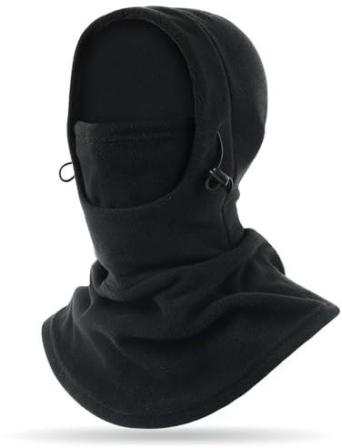 TAGVO Thermo Sturmhaube, Verstellbare Skimaske für Herren Damen, Winter Balaclava Verdickter Verlängern Fleece Nackenwärmer Hals Gaiter Thermo Ski Motorrad Fahrrad Gesichtshaube für Outdoorsports