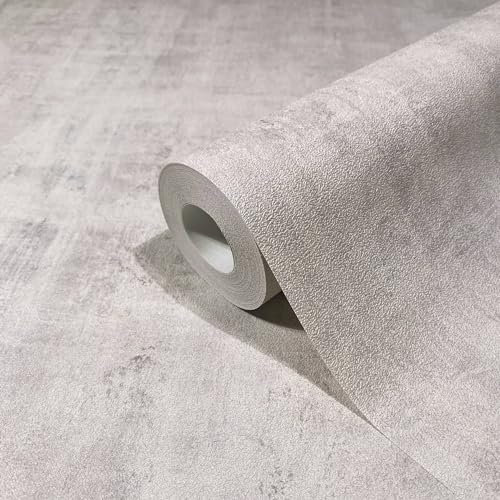 marburg Tapete Beige Betonoptik Uni Modern Industrial für Wohnzimmer Schlafzimmer Büro Made in Germany 10,05m x 0,53m