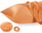 Seiwohl Satin Kissenbezug 40x70 2er Set, Weich wie Seidenkissenbezug Silk Pillowcase, Vegane Seide Kopfkissenbezug Kissenhülle Haarschutz für die Nacht mit Haargummi und Haarhaube, Orange