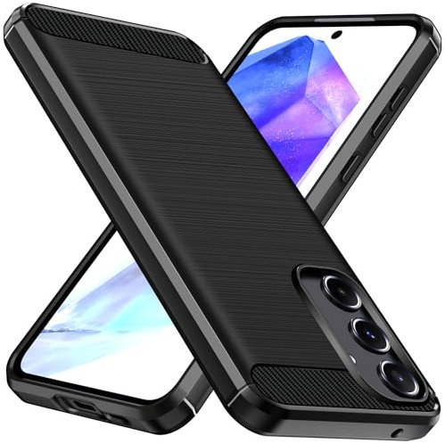 iVoler Cover per Samsung Galaxy A55 5G, [Protezione Antiurto di Grado Militare] Custodia Sottile Morbida in Silicone TPU Anti-Impronte Anti-Graffio Protettiva Case, Nero