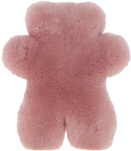 Luxury Sheepskin Teddy Shaped Hot Water Bottle Cover & Bottle (Pink)