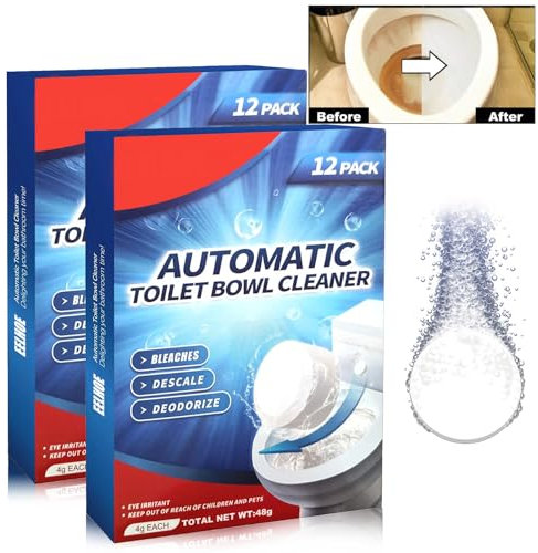 Funnaura 24PCS Toilet Cleaner Tablets, Toilet Bowl Limescale Remover for Stains