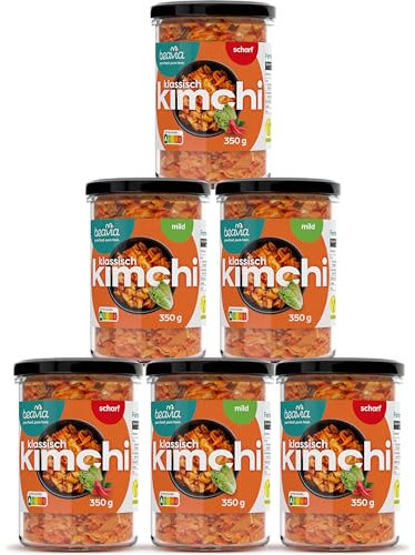 Beavia Kimchi Mix | 3x mild - 3x scharf (6x350g) | fermentierter Chinakohl | ein koreanisches Lebensmittel | vegan, ohne Konservierungsmittel und Zuckerzusatz, glutenfrei