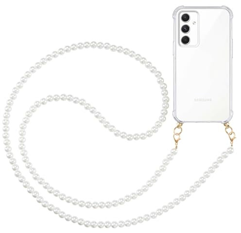 Pnakqil Coque avec Cordon pour Samsung Galaxy A13 4G 6.6 Chaîne, Etui avec Collier Silicone Transparent TPU Souple Antichoc Cordage Crossbody Laniere Tour Chaîne Collier Lanyard Téléphone Portable
