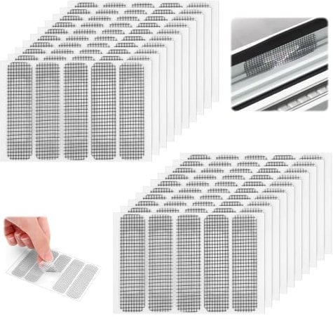 UKOFEW 100pcs Kit de réparation de moustiquaire,Réparation pour écran de Fenêtre,Patchs D'écran de Fenêtres pour Les Moustiquaires