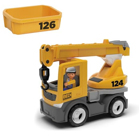 MultiGO Build 2+1 Set Sandkasten Spielzeug für Kinder ab 3 Jahre - Bauarbeiter mit Auto - Sandspielzeug für Outdoor Spiele - Auto für den Garten