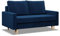 Mebligo - Sofa mit Schlaffunktion und Bettkasten Blank, 2 Sitzer Sofa 152 cm Breit, Schlafsofa, Ausziehbares Couch auf Holzfüßen, Schlafcouch - Blau