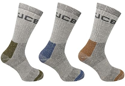 JCB - Mens Casual Boot Socks - 3 Pack - Assorted - UK 6-11 EUR 39-46 - Walking Boot Socks