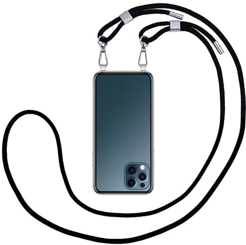 Jalouza Extrakordel für Handykette, Lanyard, Schlüsselband - Kette, PPM-Kordel - Made in Berlin, Maße 165cm x 0,6cm (Noa Pro Silber)