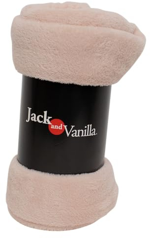 JACK AND VANILLA, Couverture Douce et élégante Rose, pour Animaux, idéale pour Le canapé ou Les soirées fraîches, Dimensions 130 cm x 170 cm, Parfaite pour Un Confort Moderne, Modèle Cocoon