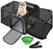 pecute Katzentransportbox Transportbox Katze Groß, Erweiterbar Katzenbox, 200% Raumzunahme, täglicher Haustiertransport, Haustierzaun im Freien In das Tierkrankenhaus, Schwarz