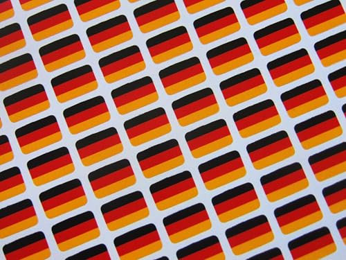 Lot de 110 mini étiquettes autocollantes en plastique durable Motif drapeau allemand 16 x 10 mm