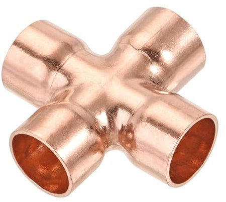 Raccord de tuyau 4 voies en cuivre 16 mm pour plomberie, climatisation, réfrigération (1 pièce)