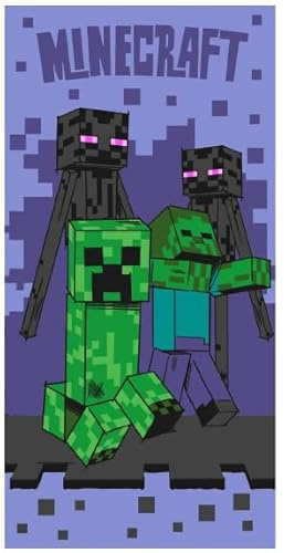 Minecraft Strandtuch, Badetuch 70x140 cm, 100% Baumwolle (Sketch Mobs)