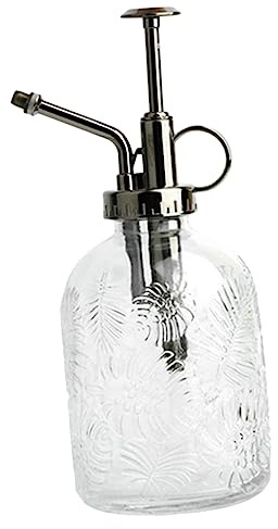 Glaspflanzensprühflasche 350ml Weiß mit Pumpendesign für Pflanzen | Ergonomischer Griff, Präzises Gießen, für Bonsai und Garten im Außenbereich