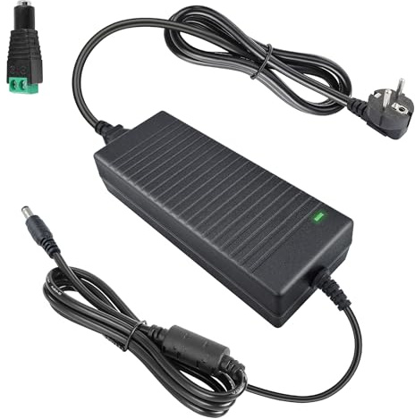 Fuente de Alimentación 24V 3A 72W AC/DC Universal, Conector DC 5,5x2,5mm & 5,5x2,1mm, Compatible con Monitor, Router, Proyector, Altavoz, TV Box y Otros Dispositivos 24V