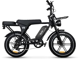 OUXI E-Bike 250W Motor Elektrofahrrad 20 x 4.0 Fatbike Hydraulische Scheibenbremsen NFC-Entsperrung 60Nm Drehmoment Vorne & Hinten Gepäckträger (V8)