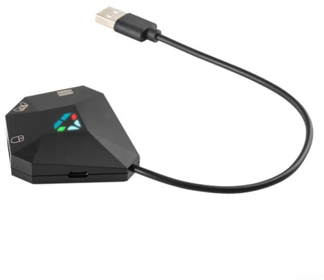 Posheliox Adaptateur de clavier et de souris USB-C compact pour Xbox-One, Xbox-360 et Nintendo Switch - Convertisseur de jeu personnalisé avec bouton de réinitialisation