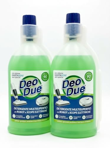 Detergente Multisuperfici Liquido Verde, 900ml, fino a 90 Ricariche, Compatibile con Robot Lavapavimenti e Scope Elettriche (Set da 2 Confezioni)