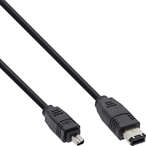 InLine Câble FireWire 34642, prise 4 broches IEEE1394 vers prise 6 broches, noir, 1,8 m