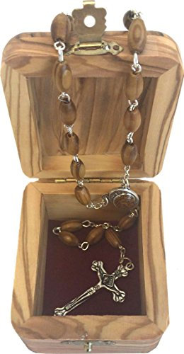 Jerusalem Kreuz Olivenholz Rosenkranz und Box – hergestellt in Bethlehem