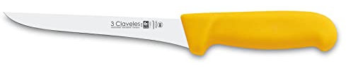 3 Claveles Cuchillo DESHUESAR Proflex Amarillo 15 cm-6 FH 3C, Acero Inoxidable, Brillo, 26x1.9x1.7000000000000002 cm